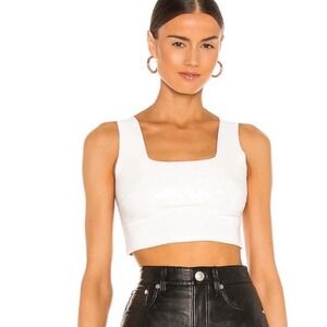Commando Faux Leather Square
Neck Crop Top NWT Small White